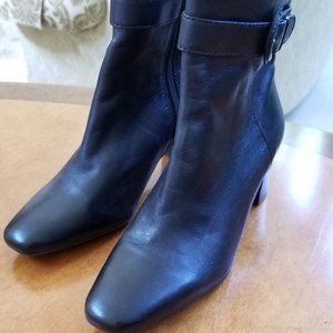 Bandolino Ankle Boots, Black Soft Leather, New 9.5